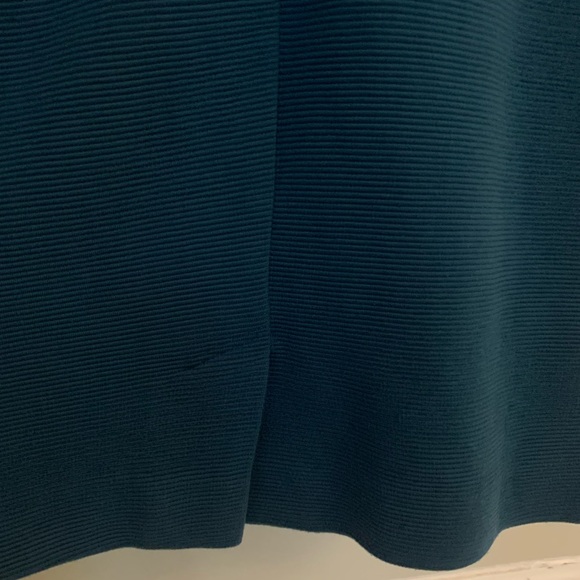 Boden zipper back Textured Stretch Fall Winter Midi Dress Teal Long Sleeves S 6 - Picture 8 of 9